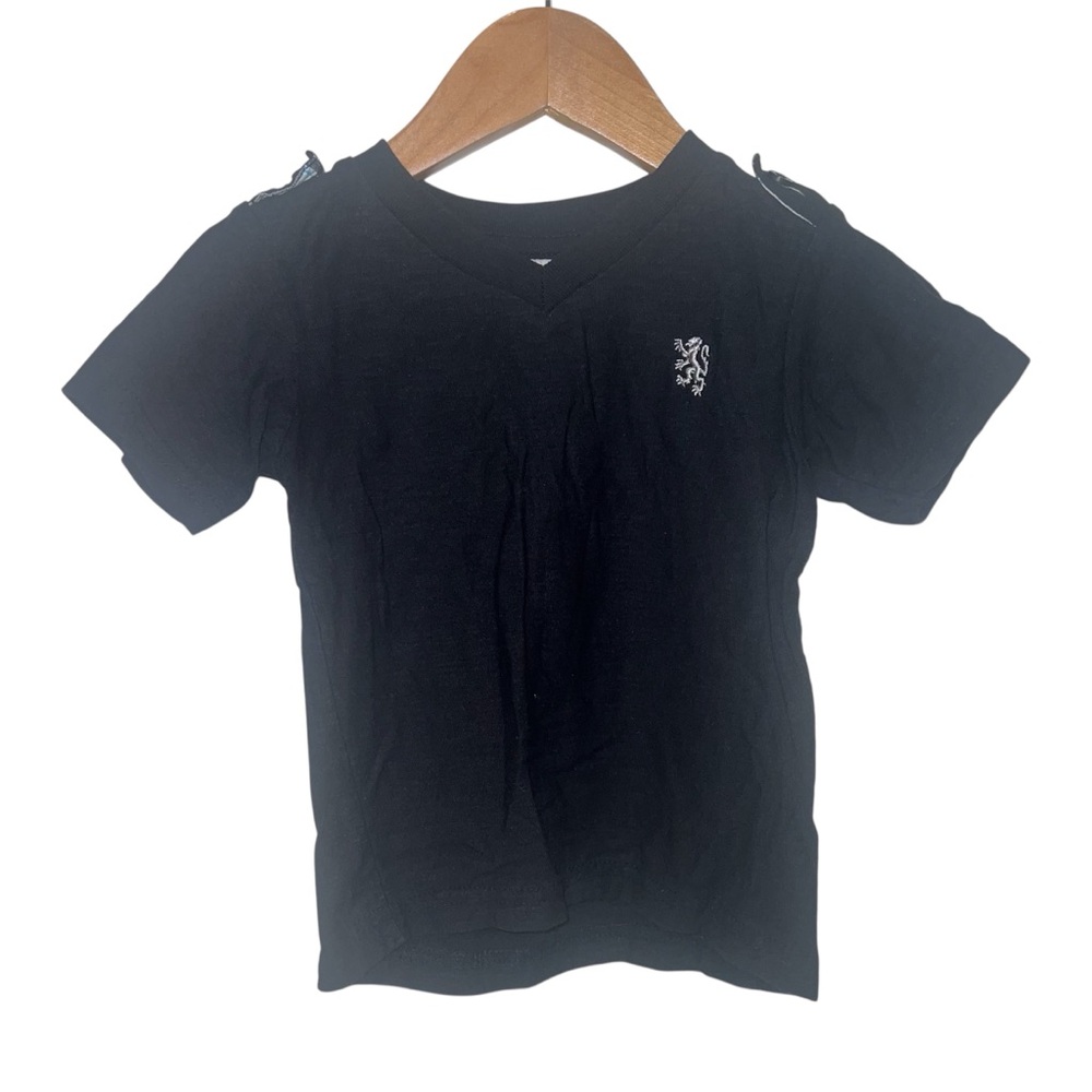English Laundry Baby Boys 12 Months Black V-Neck Classic Luxury Tee Logo GUC